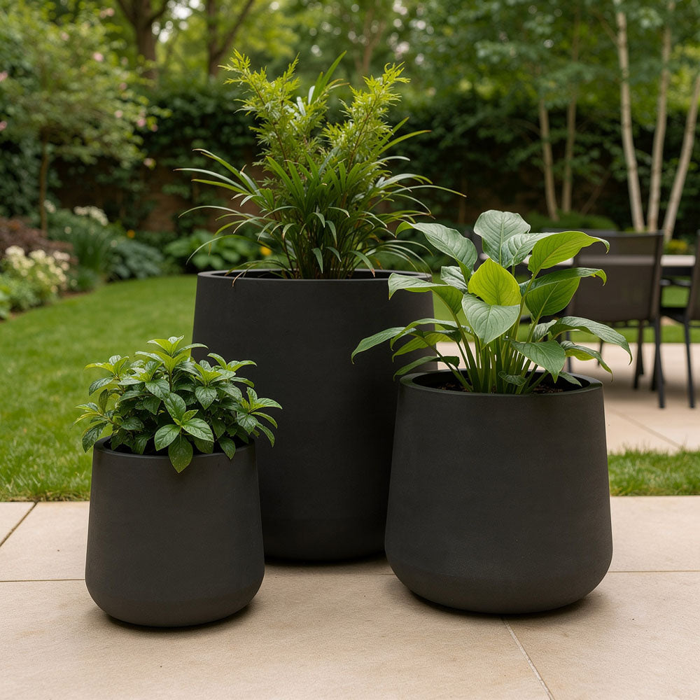 Quincy Planter Set of 3 Black