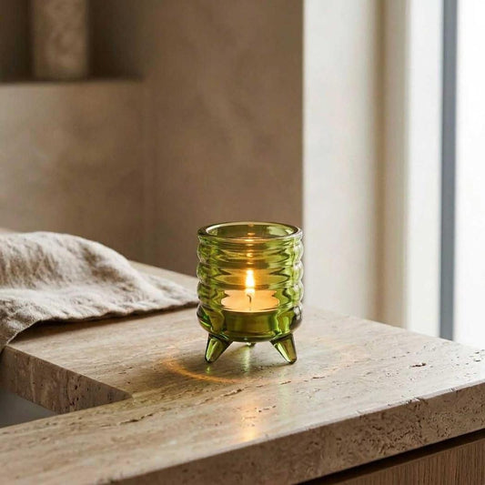 Ripple Tealight Holder Small Hunting Green