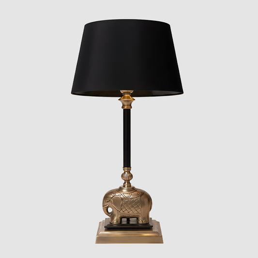 Sabu Elephant Table Lamp Base Antique Brass and Black- Base Only