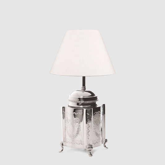 Kensington Table Lamp Base Small Shiny Nickel- Base Only