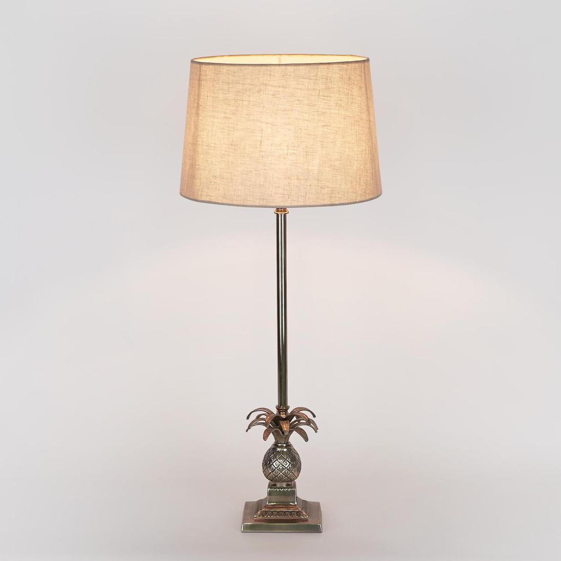 Caribbean Pineapple Table Lamp Base Antique Silver- Base Only