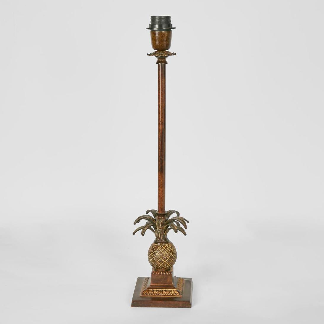Caribbean Pineapple Table Lamp Base Brown- Base Only
