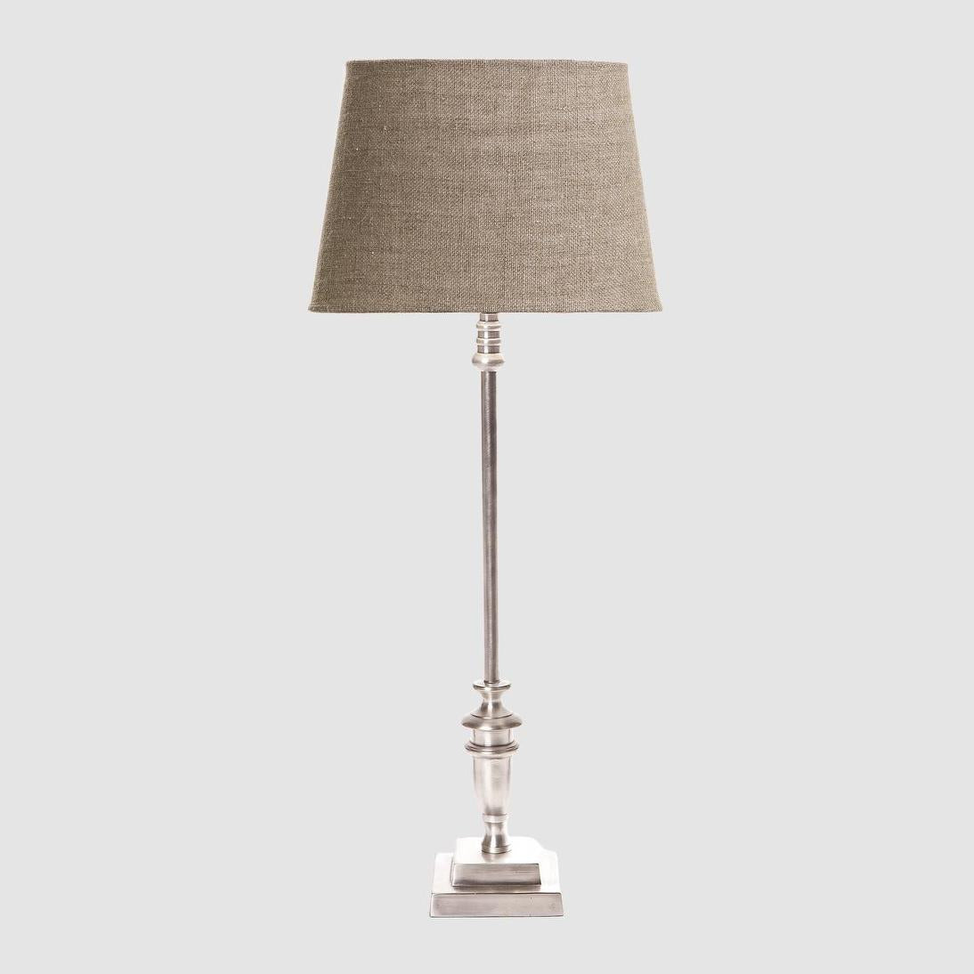 Lyon Candlestick Table Lamp Base Antique Silver- Base Only