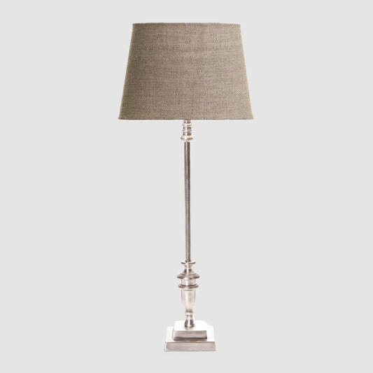Lyon Candlestick Table Lamp Base Antique Silver- Base Only
