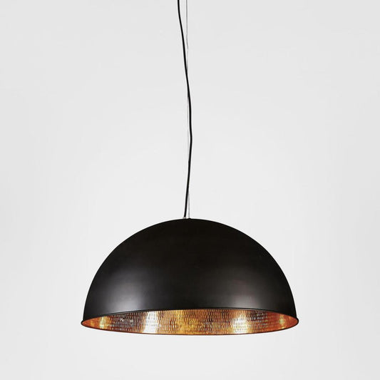 Alfresco Dome Ceiling Pendant Lamp Black and Copper