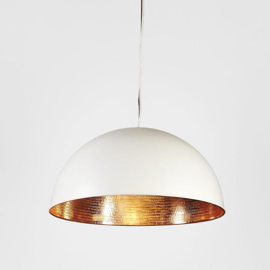 Alfresco Dome Ceiling Pendant White and Copper