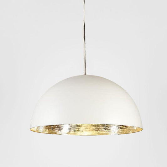 Alfresco Dome Ceiling Pendant White and Silver