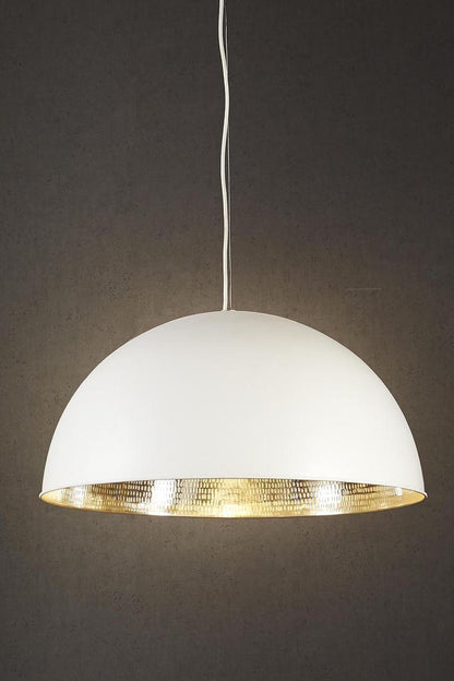 Alfresco Dome Ceiling Pendant White and Silver