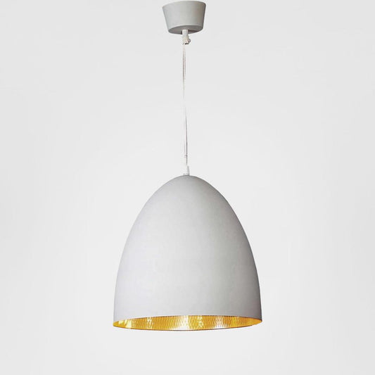 Egg Ceiling Pendant White and Silver