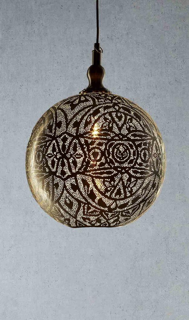 Moroccan Ball Ceiling Pendant Medium Silver