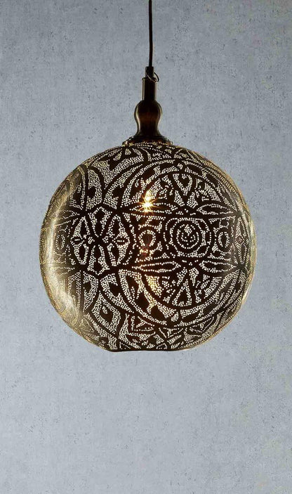 Moroccan Ball Ceiling Pendant Medium Silver