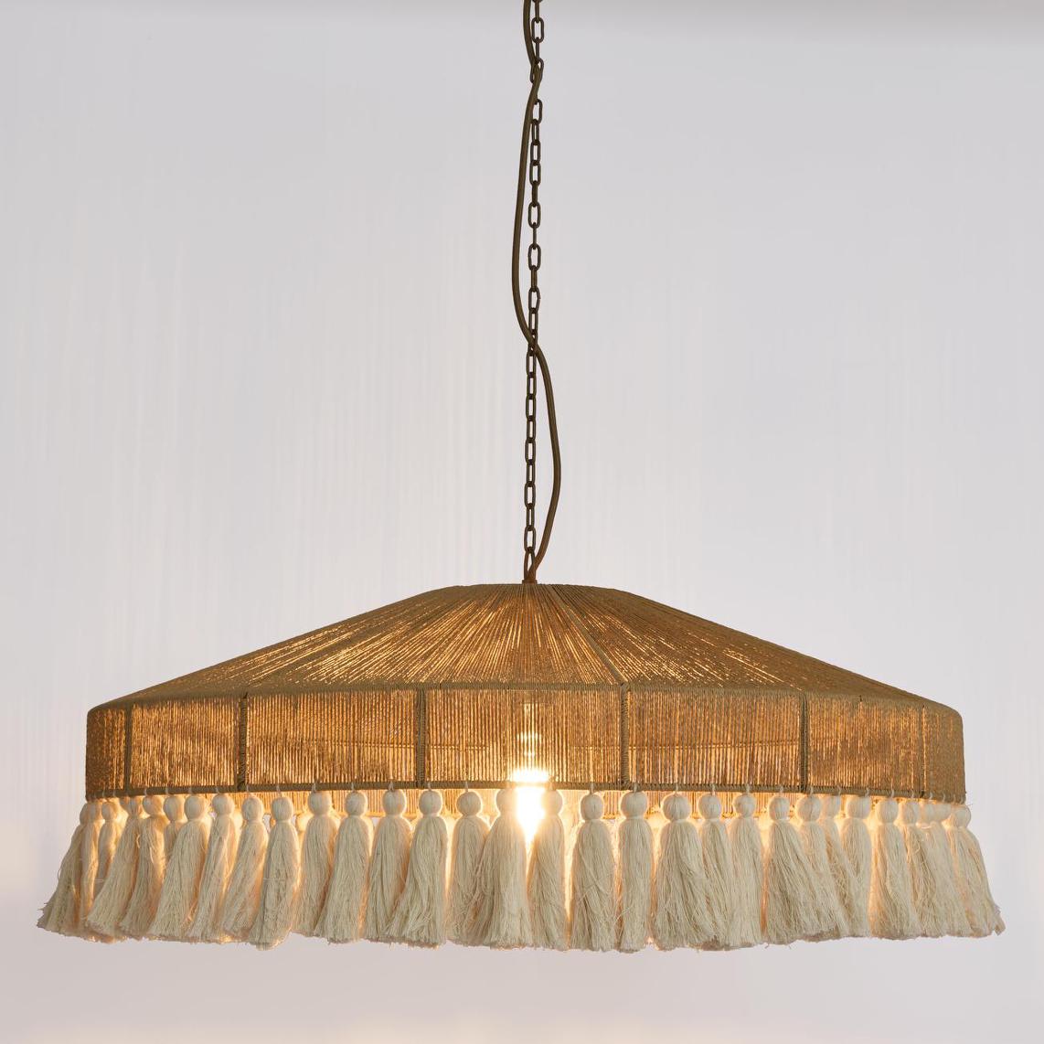 Arignon Raffia Peper and Cotton Ceiling Pendant large