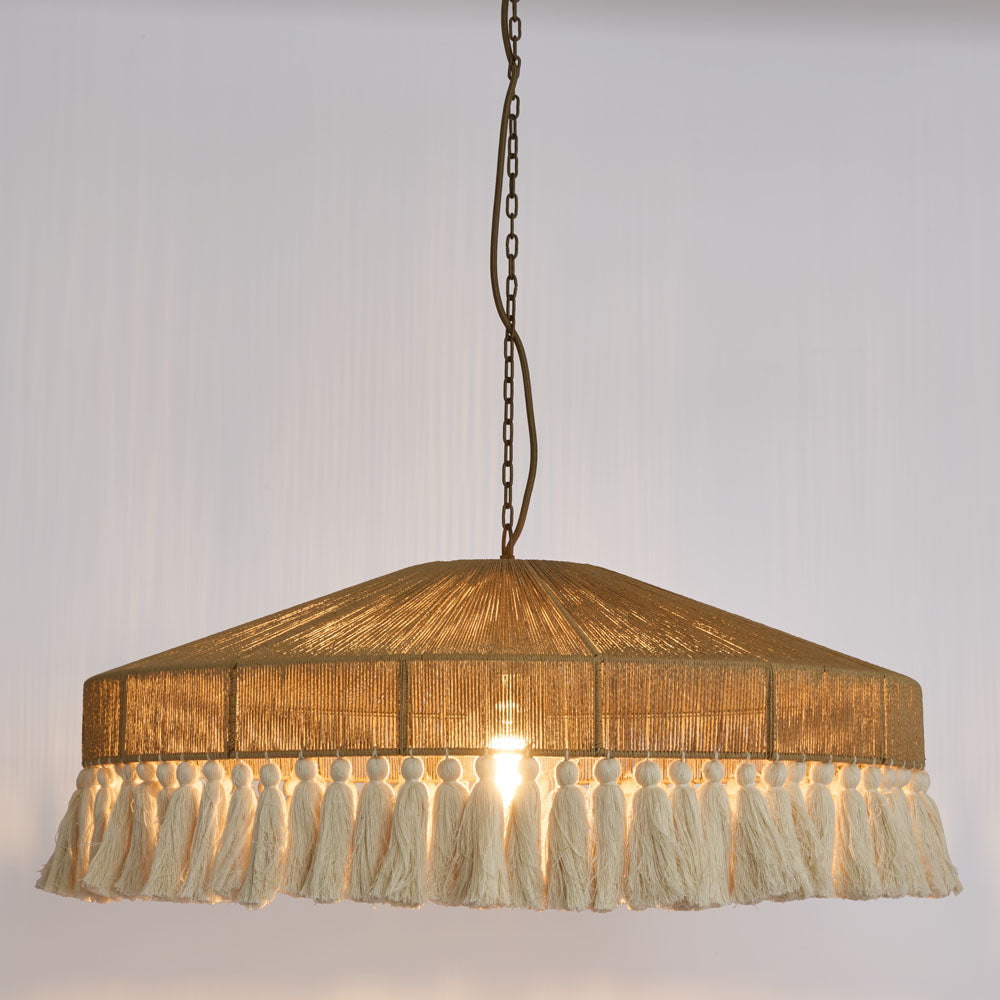 Arignon Raffia Peper and Cotton Ceiling Pendant large