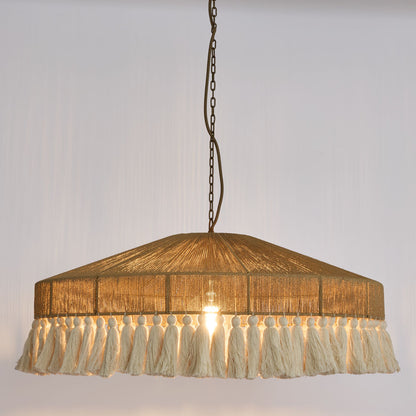 Arignon Raffia Peper and Cotton Ceiling Pendant large