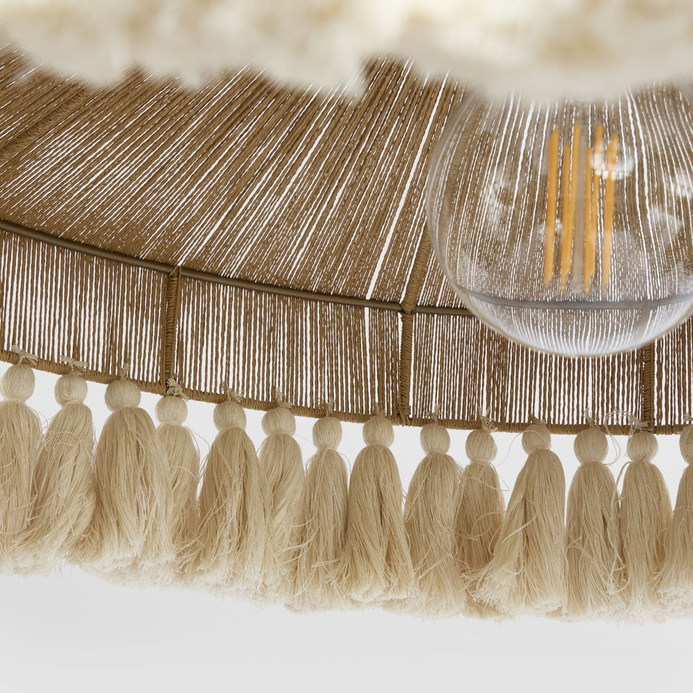 Arignon Raffia Peper and Cotton Ceiling Pendant large