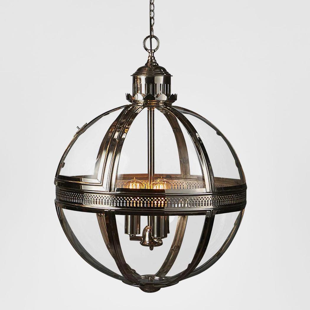 Saxon Ceiling Pendant Large Shiny Nickel