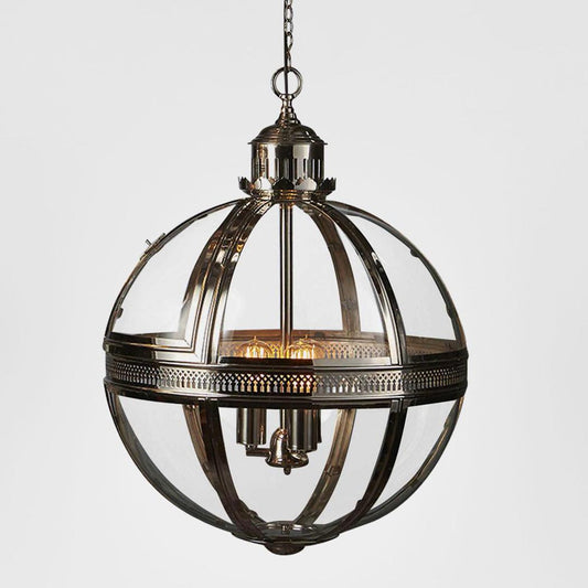 Saxon Ceiling Pendant Large Shiny Nickel