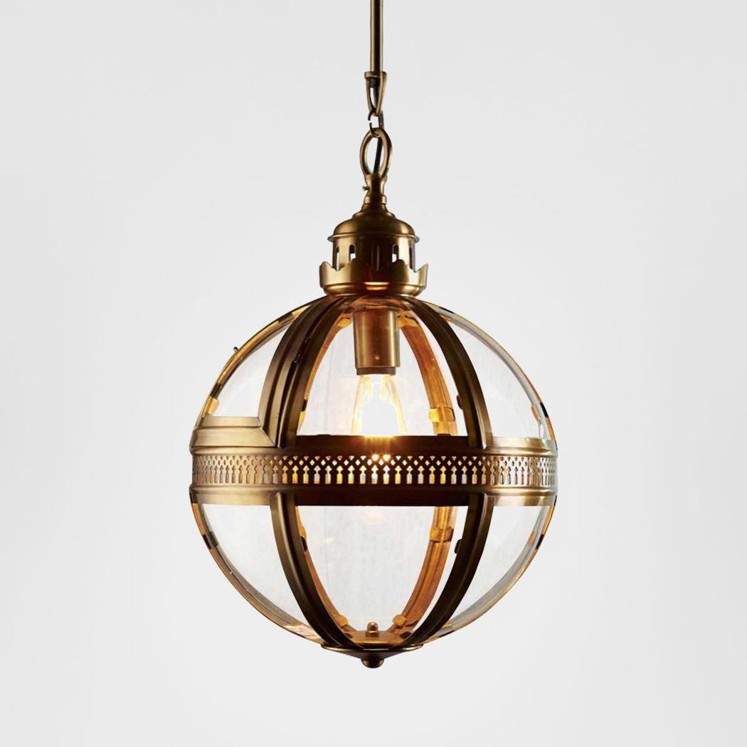 Saxon Ceiling Pendant Small Antique Brass