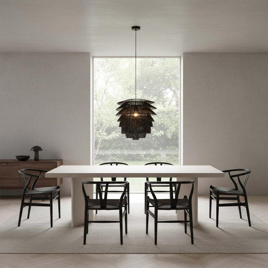 Saba Rattan Ceiling Pendant Black
