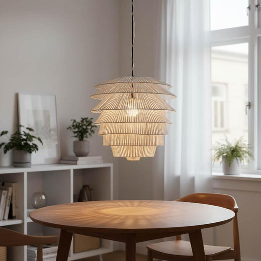 Saba Rattan Ceiling Pendant White