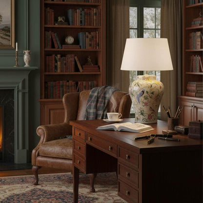 Raffles Bird Ceramic Table Lamp Base White- Base Only