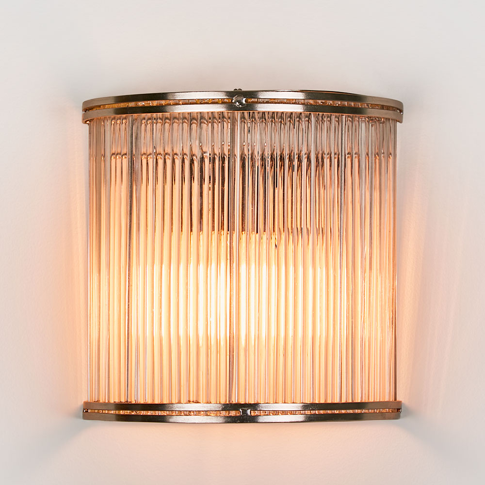 Verre Half Round Wall Light Silver