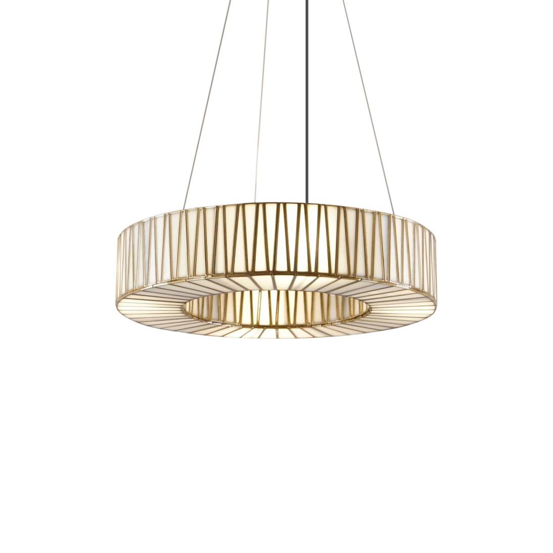White Moon Ceiling Pendant Brass