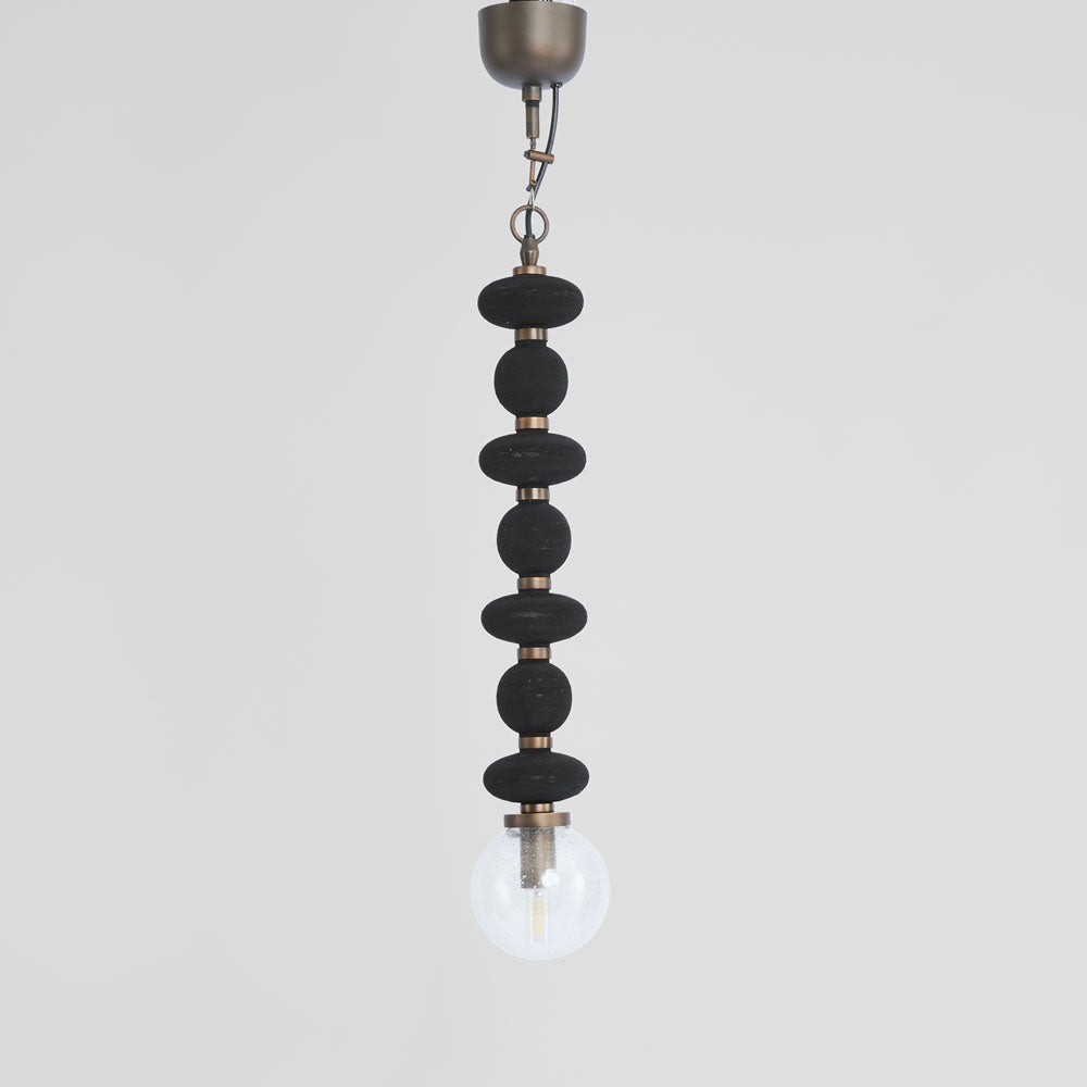 Ribbed black Thread Ceiling Pendant