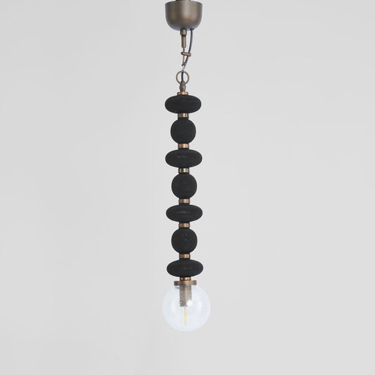 Ribbed black Thread Ceiling Pendant