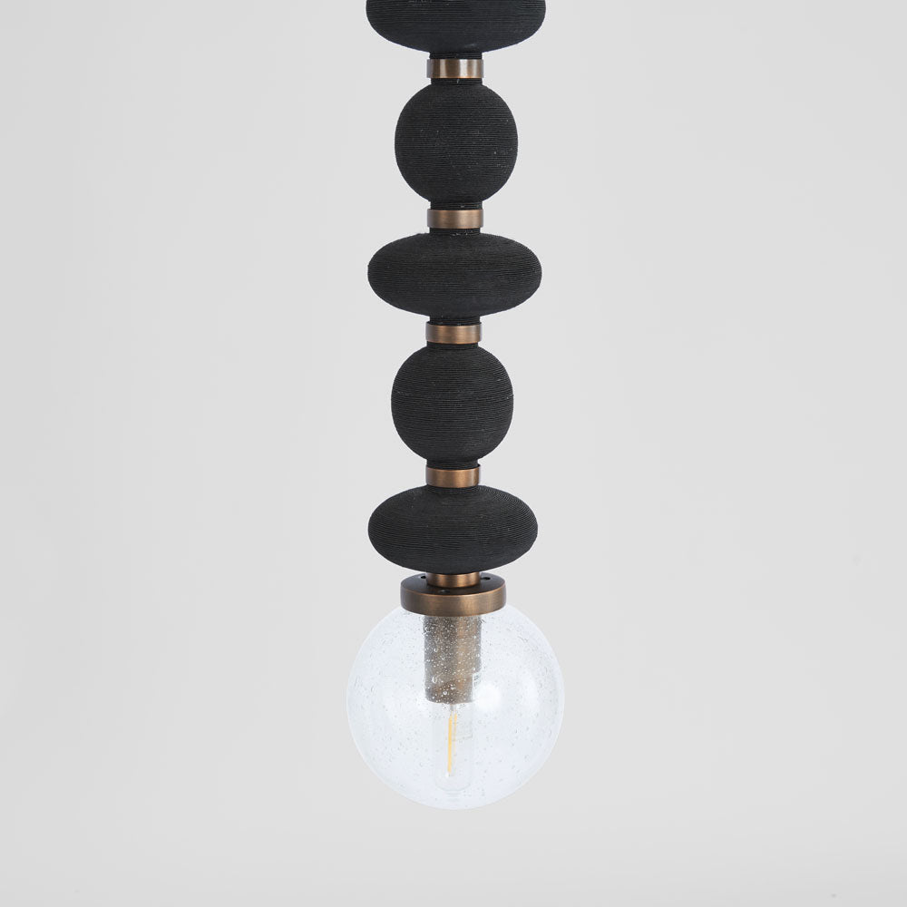 Ribbed black Thread Ceiling Pendant