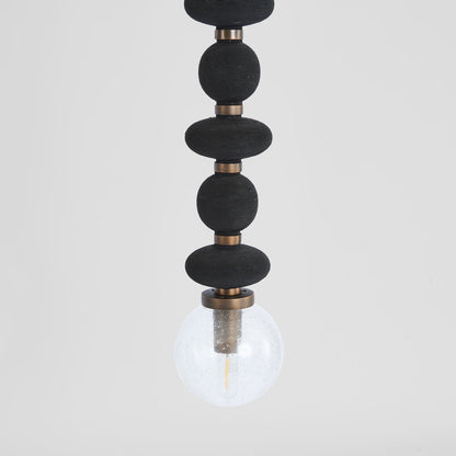 Ribbed black Thread Ceiling Pendant