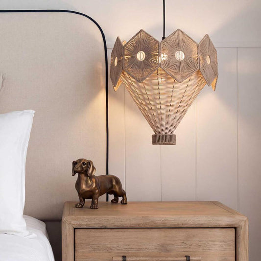 Havana Rattan and Jute Chandelier