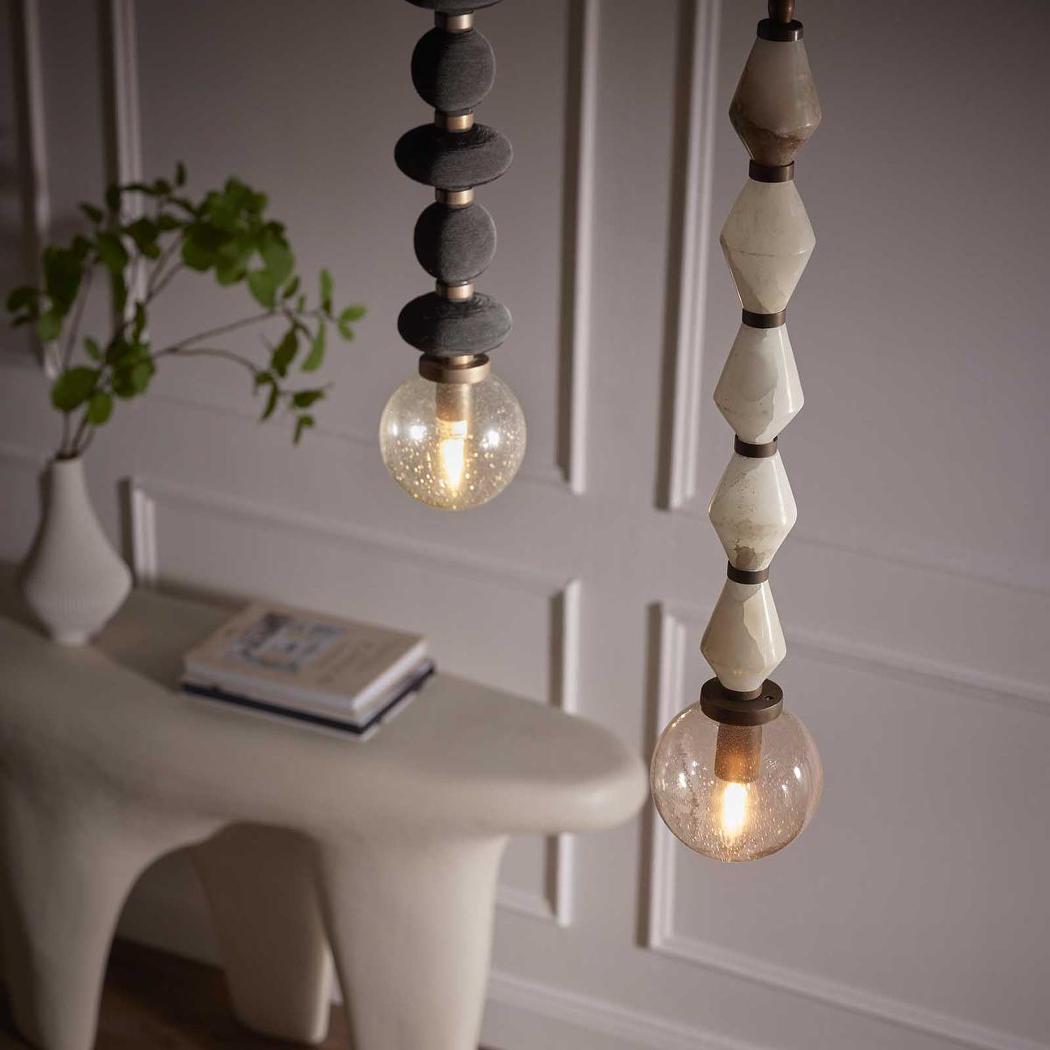 Sea Mist Stone Beads Ceiling Pendant