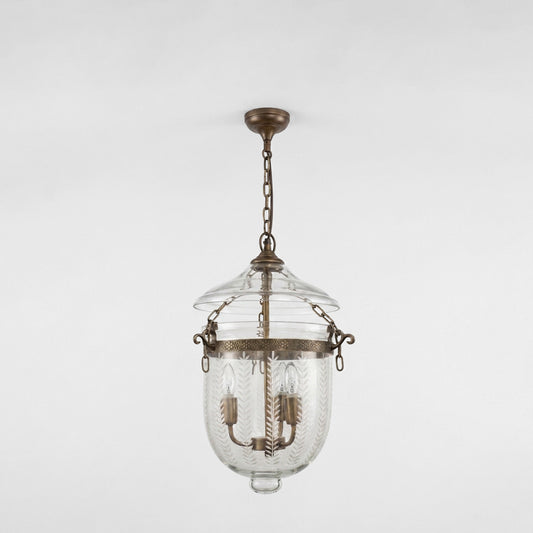 Bell Jar Ceiling Pendant Small Brass