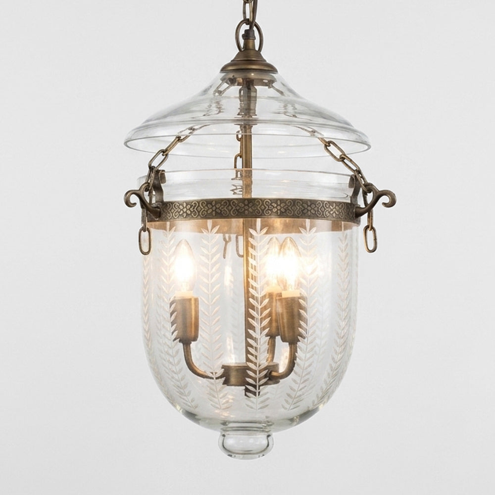 Bell Jar Ceiling Pendant Small Brass