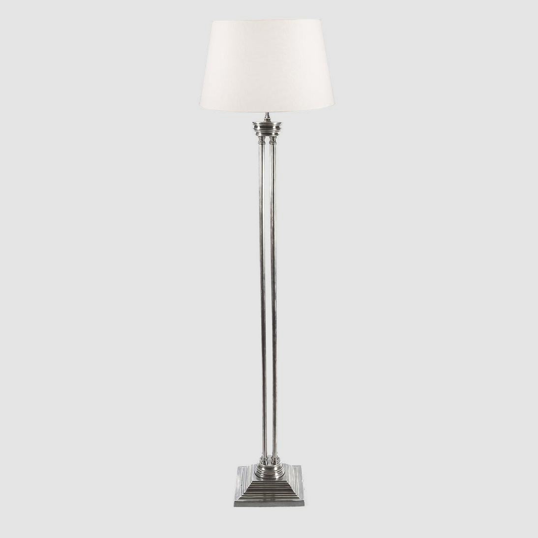 Hudson Floor Lamp Base Antique Silver- Base Only