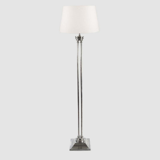 Hudson Floor Lamp Base Antique Silver- Base Only