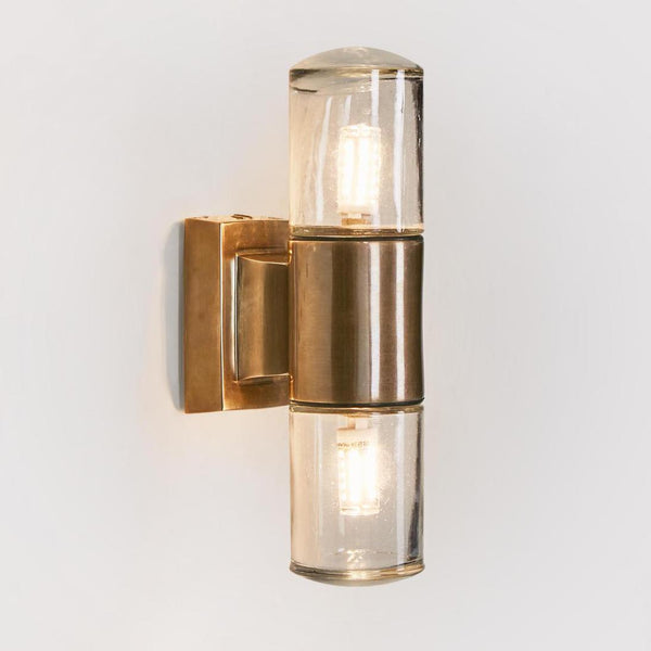 Plover Outdoor Wall Light Antique Brass