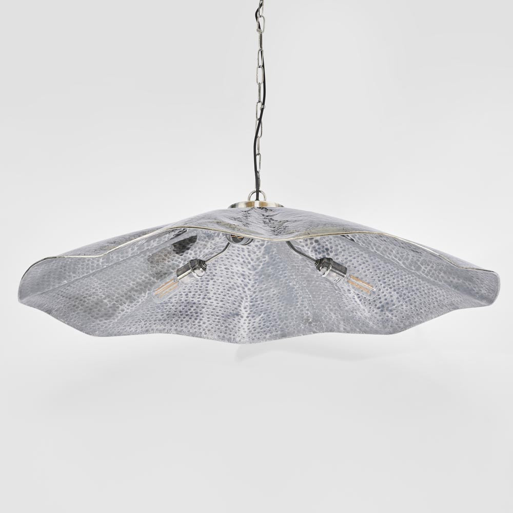 Melville Ceiling Pendant Hammered Large Antique Silver