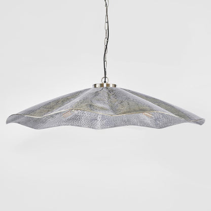 Melville Ceiling Pendant Hammered Large Antique Silver