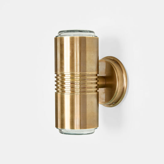 Primrose Up and Down Outdoor Wall Light Antique Brass