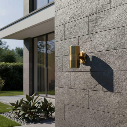 Primrose Up and Down Outdoor Wall Light Antique Brass