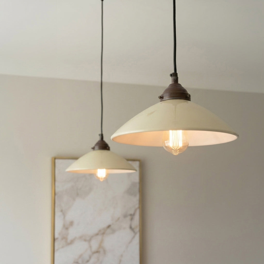Newport Ceramic Dish Ceiling Pendant Medium White