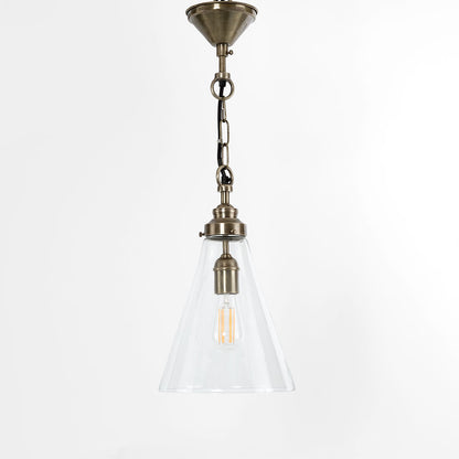 Gadsden Ceiling Pendant Small Brass with Clear Glass