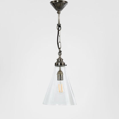 Gadsden Ceiling Pendant Small Silver with Clear Glass