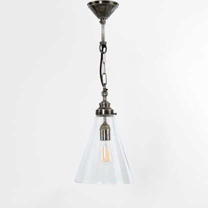 Gadsden Ceiling Pendant Small Silver with Clear Glass