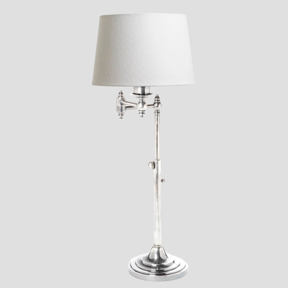 Macleay Swing Arm Table Lamp Base Antique Silver- Base Only