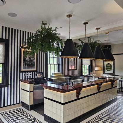 Monte Carlo Ceiling Pendant Large Black and Brass