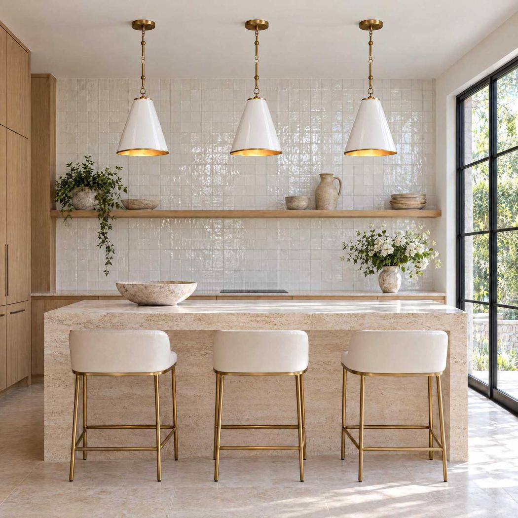 Monte Carlo Ceiling Pendant Small White and Brass