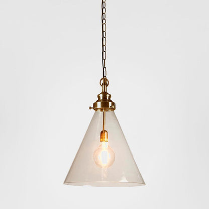 Gadsden Ceiling Pendant Medium Brass with Clear Glass
